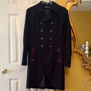 Polo by Ralph Lauren Black Military Coat with Red Trim